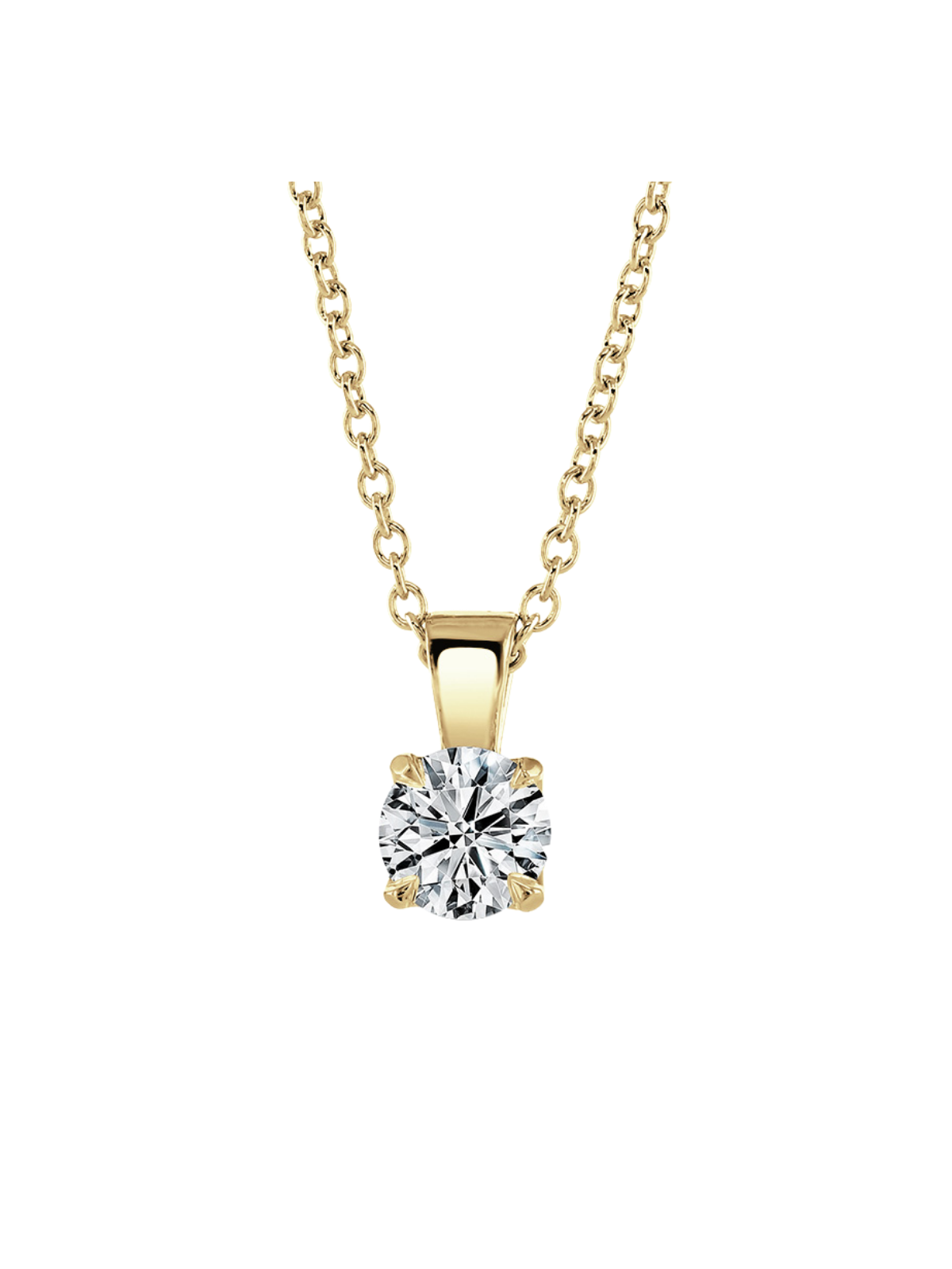 Lab Grown Diamond Solitaire Pendant with 1.50ct Round Brilliant Diamond in 9ct Yellow Gold