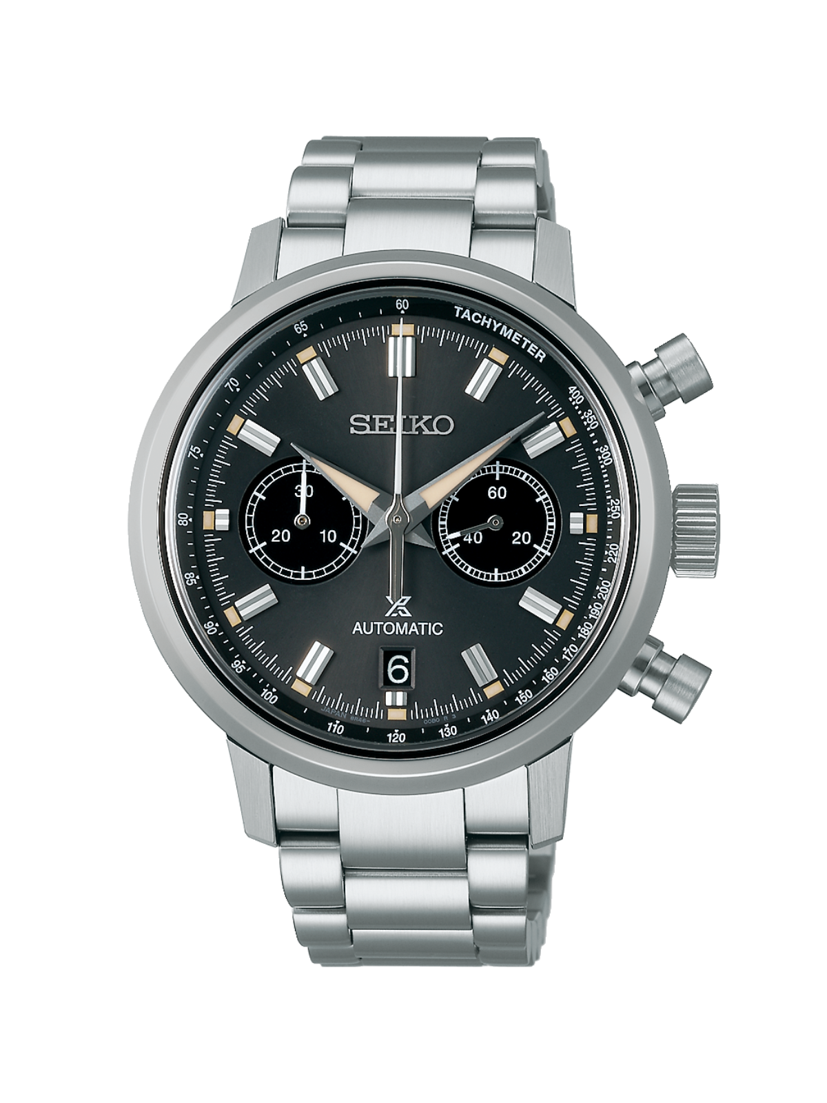 Second Hand Seiko Prospex Speedtimer 42.5mm with Steel Bracelet & Black Dial