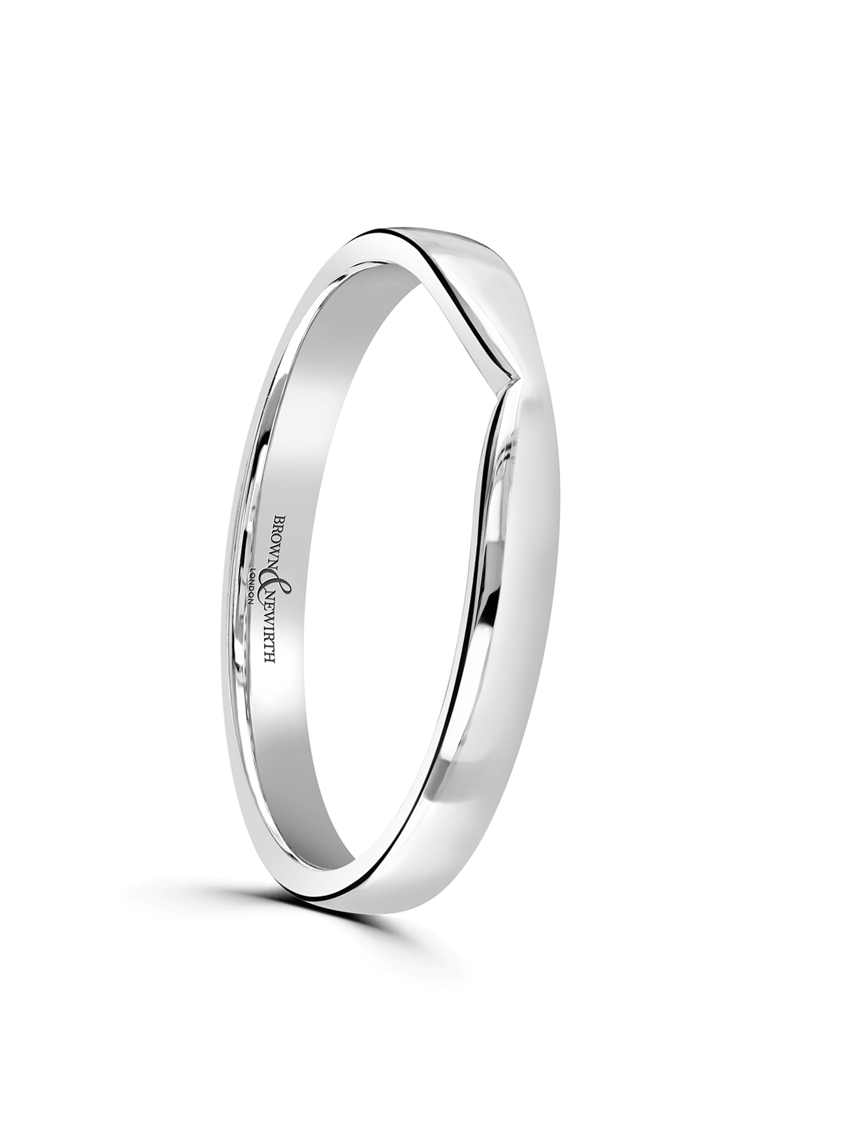9ct White Gold Shaped Wedding Ring
