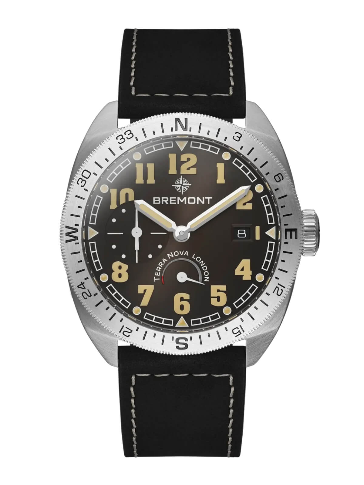 Bremont Terra Nova 40.5 Turning Bezel Power Reserve Watch TN40-PWR-SS-BK-L-S