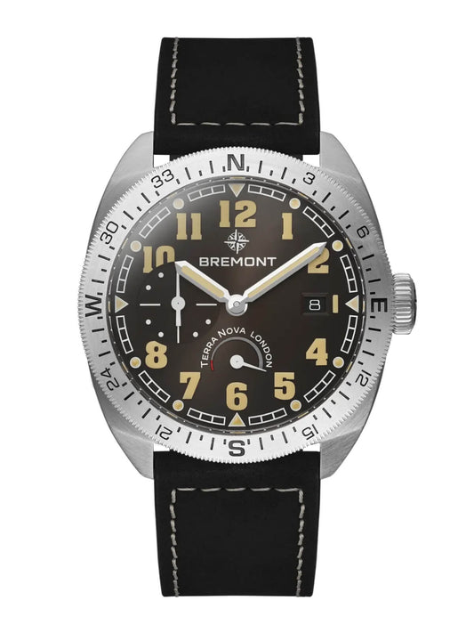 Bremont Terra Nova 40.5 Turning Bezel Power Reserve Watch TN40-PWR-SS-BK-L-S