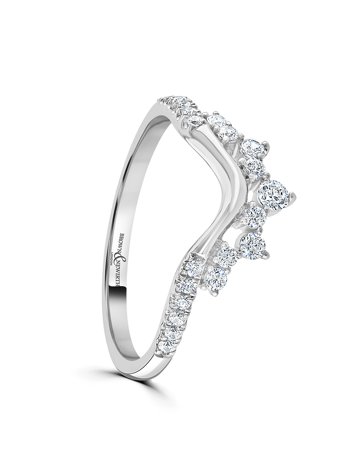 Diamond Set Platinum Wedding Ring 0.25ct Brilliant Cut