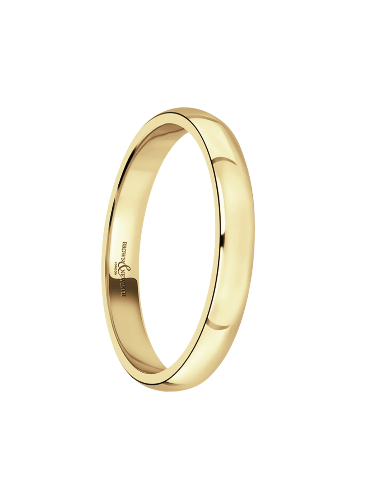 2.5mm 9ct Yellow Gold Wedding Ring with Lighter Court Profile (Size A-Q)