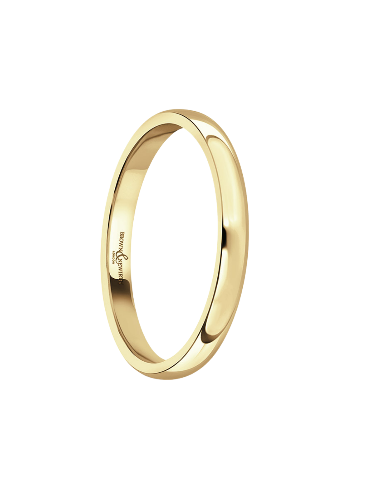 2mm 9ct Yellow Gold Wedding Ring with Lighter Court Profile (Size A-Q)