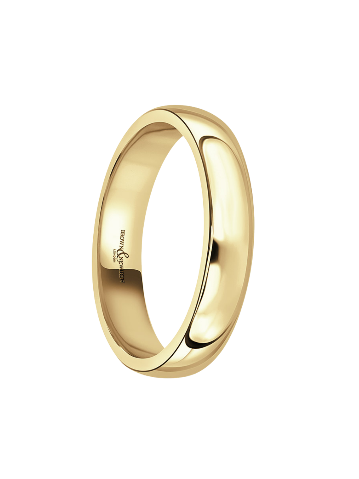 4mm 9ct Yellow Gold Wedding Ring with Lighter Court Profile (Size R-Z+)