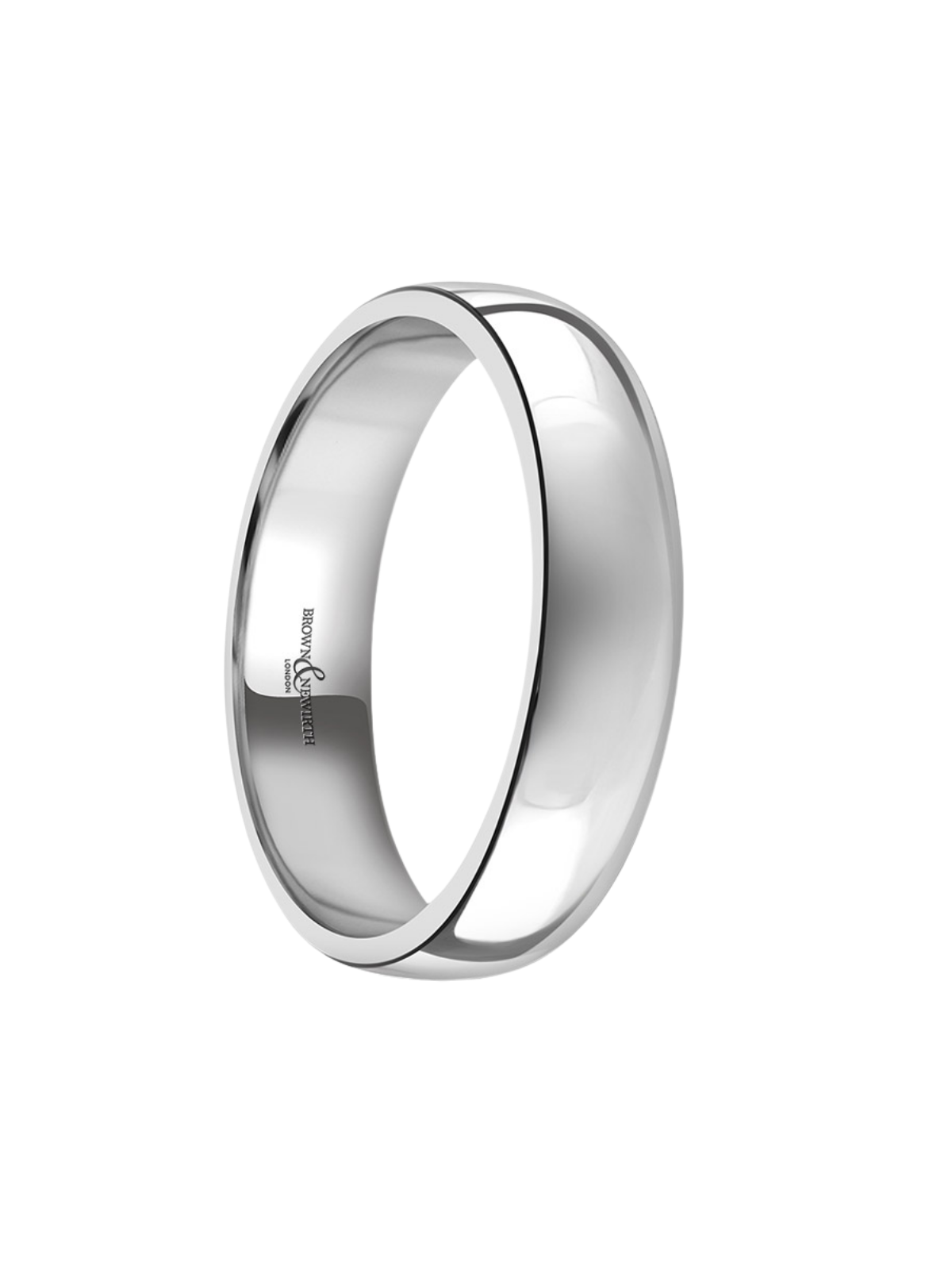 5mm Platinum Wedding Ring with Lighter Court Profile (Size R-Z+)