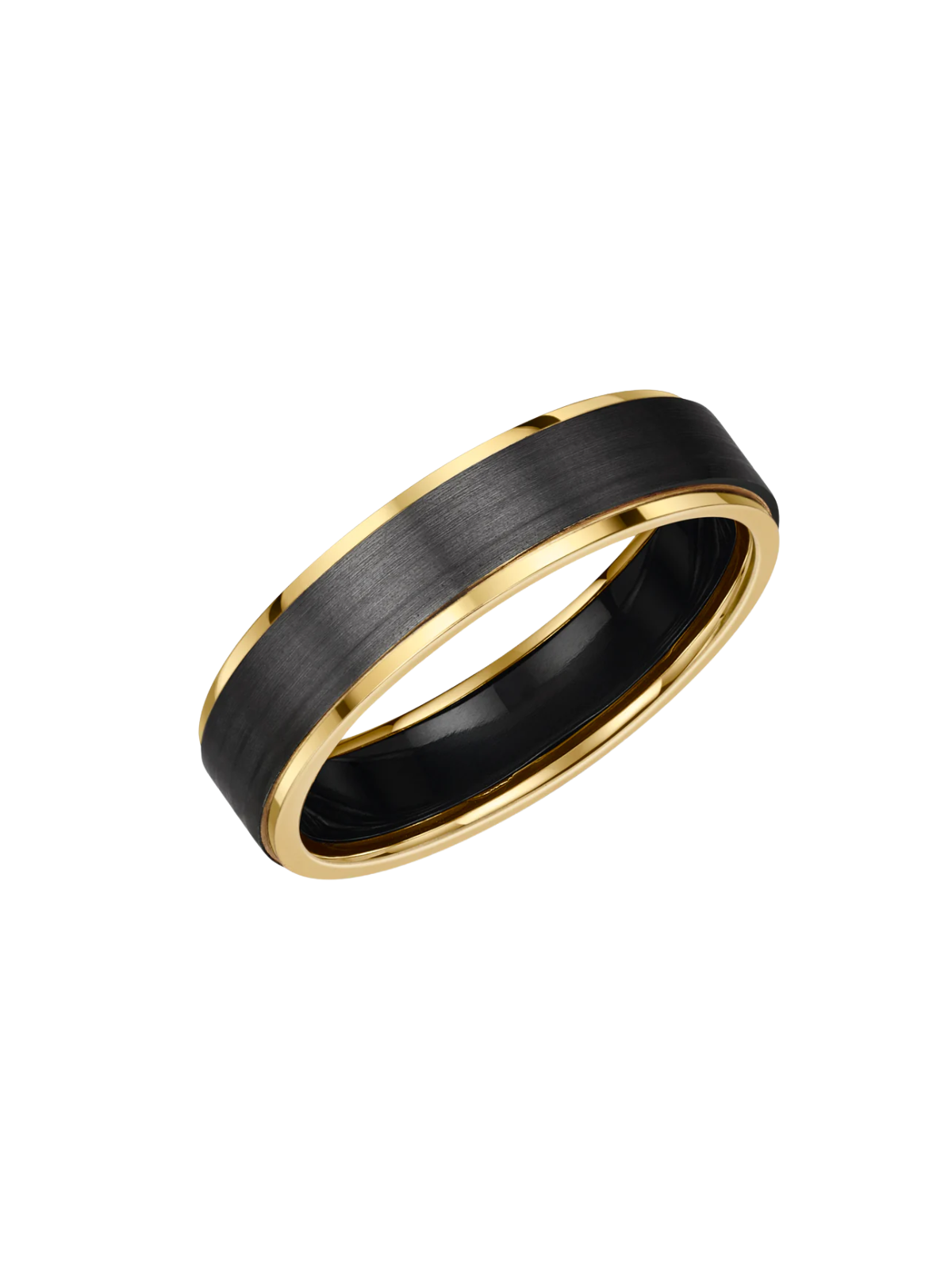 Zedd 9ct Yellow Gold & Zirconium 5.5mm Wedding Ring