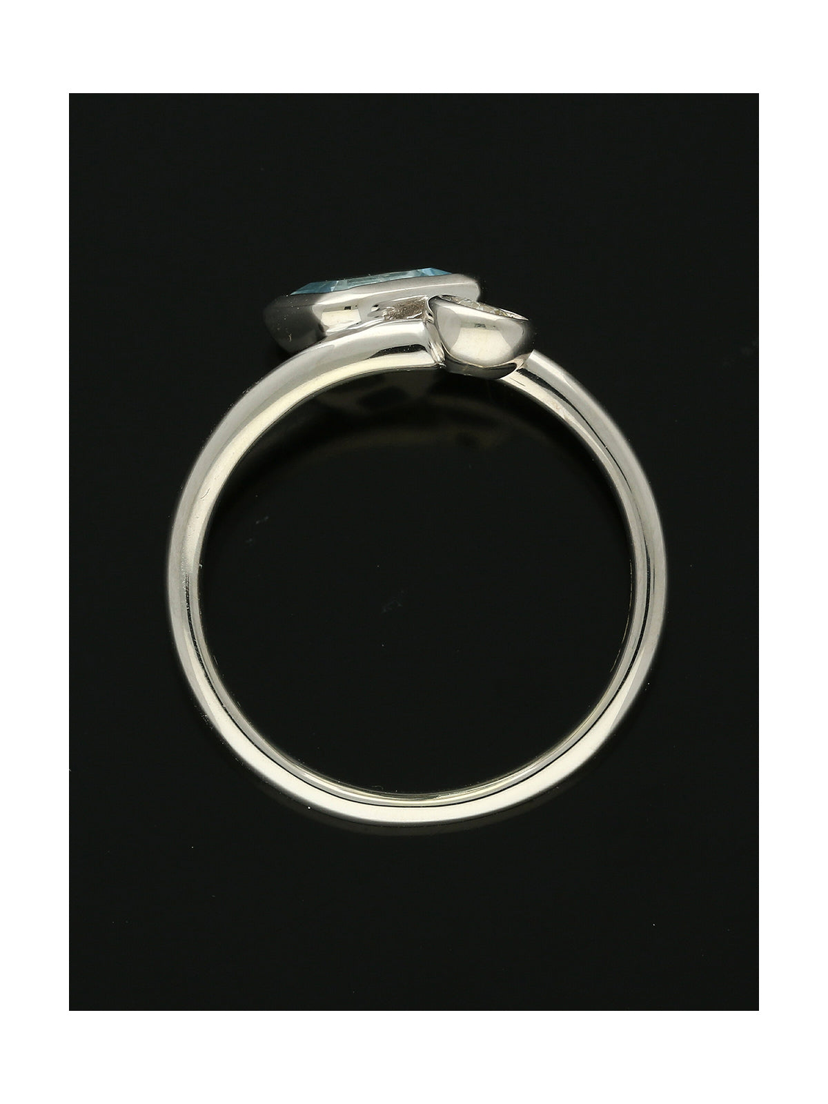 Blue Topaz & Diamond Dress Ring in 9ct White Gold