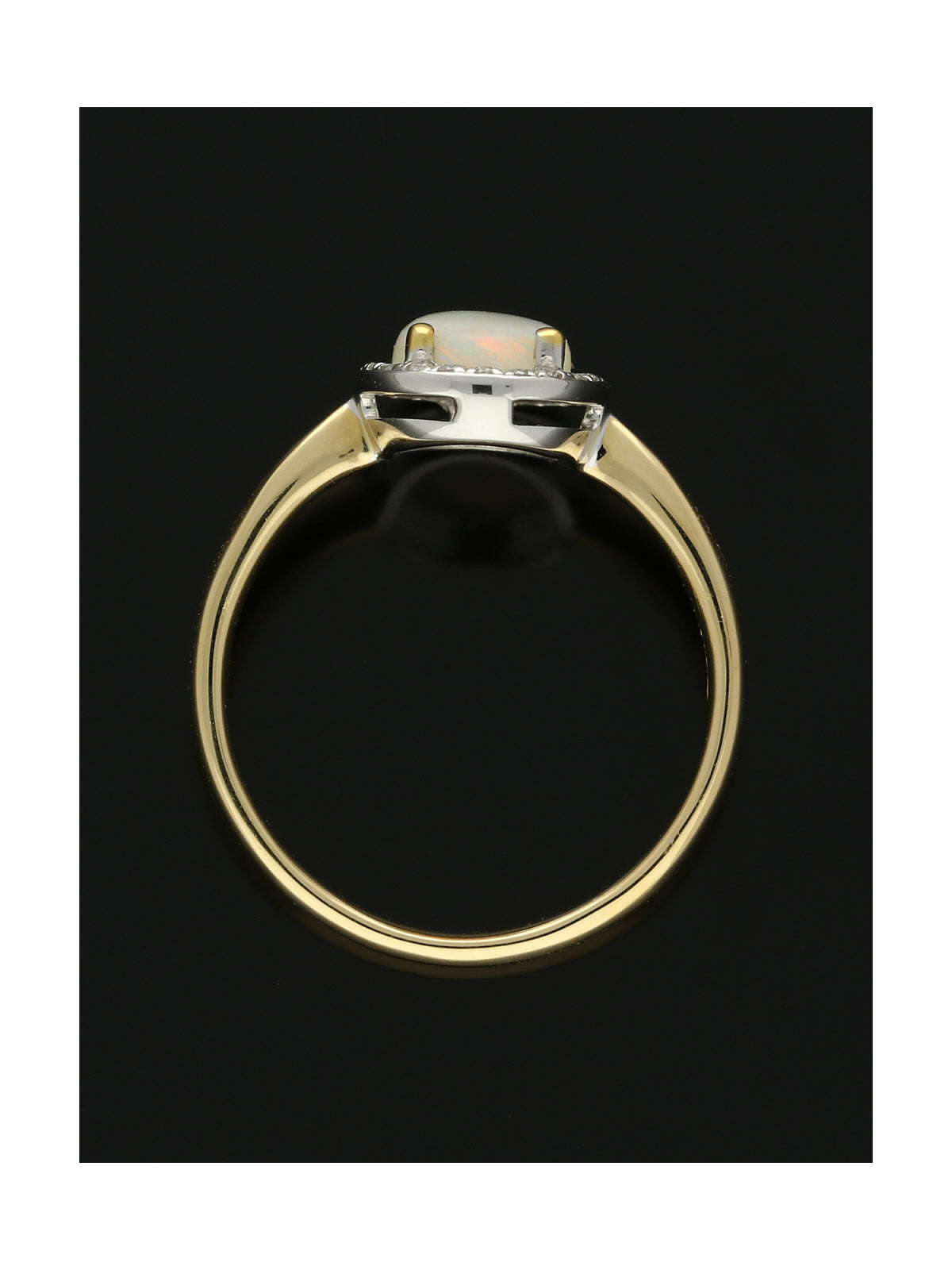 Opal & Diamond Cluster Ring in 18ct Yellow & White Gold