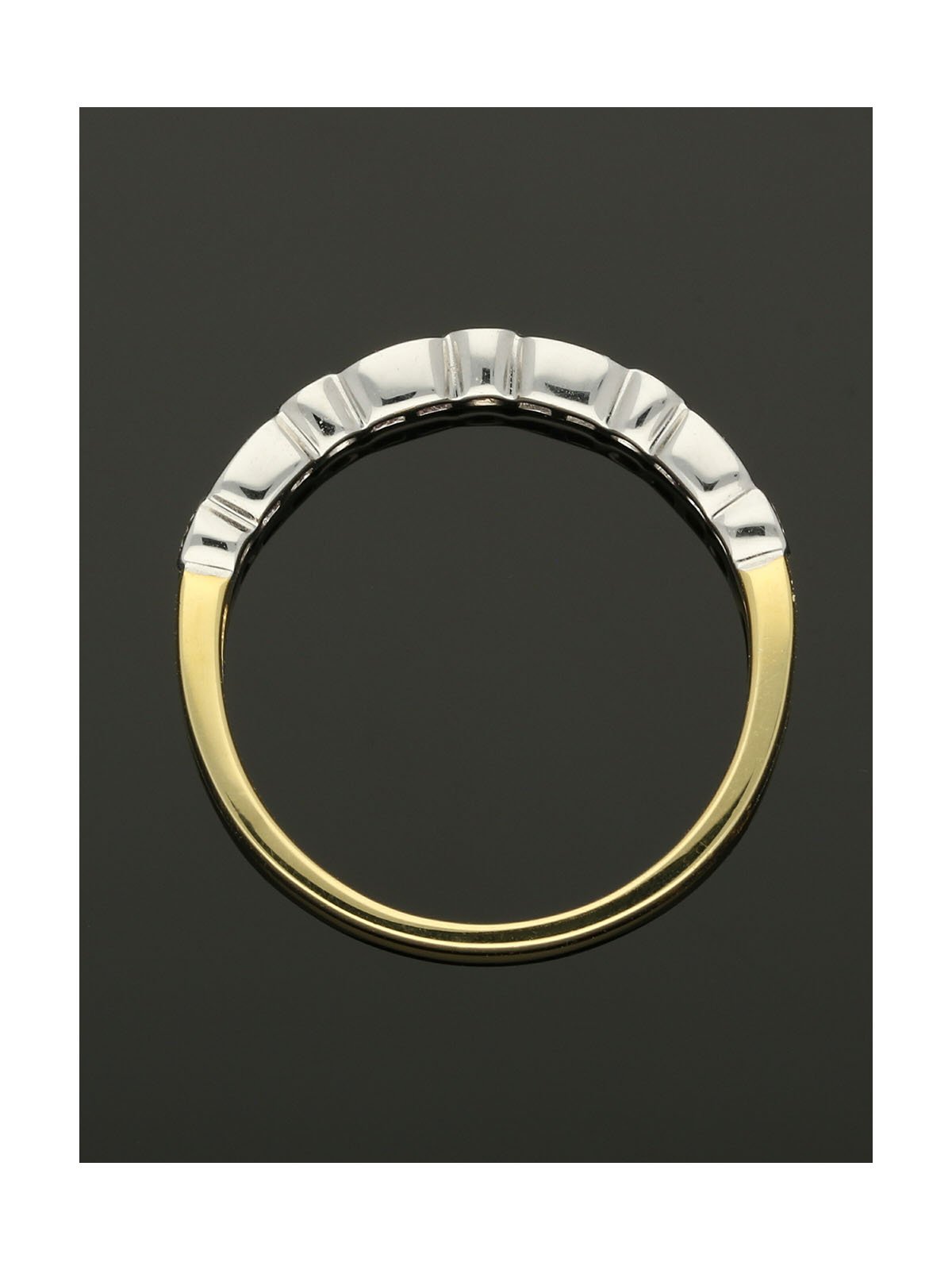 Ruby & Diamond Half Eternity Ring in 18ct Yellow & White Gold