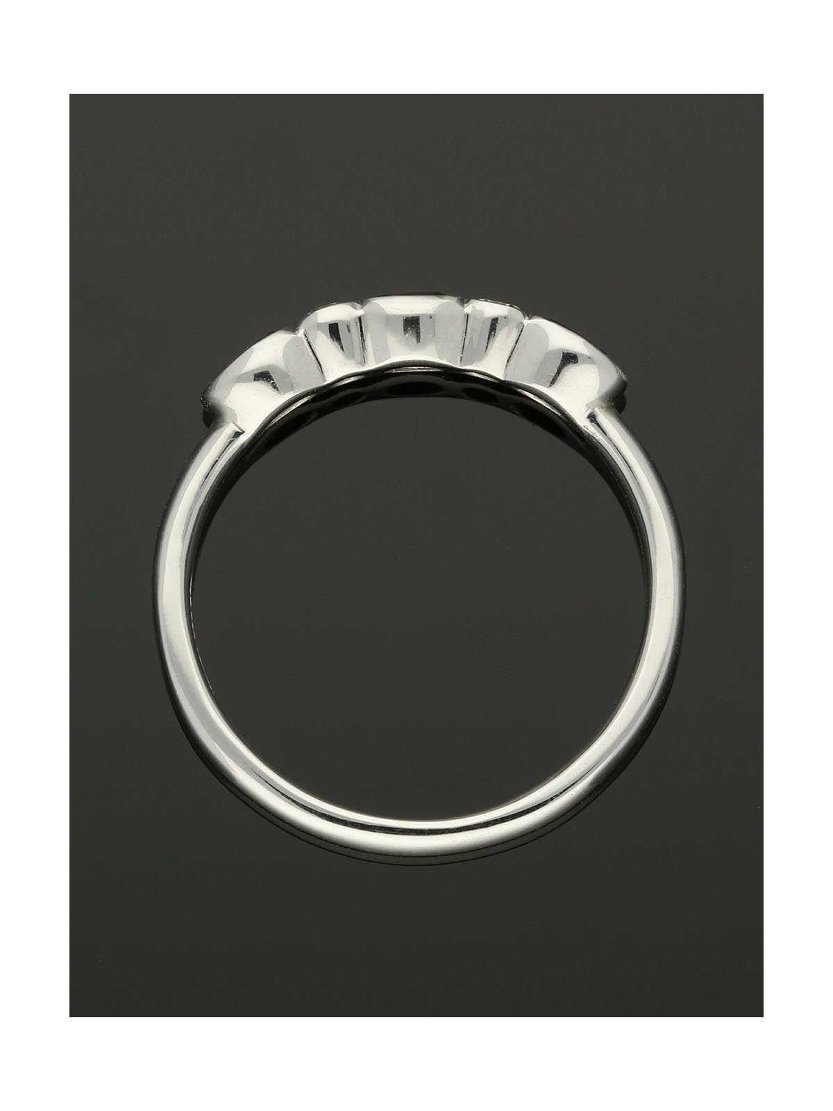 Amethyst & Diamond Five Stone Ring in 9ct White Gold