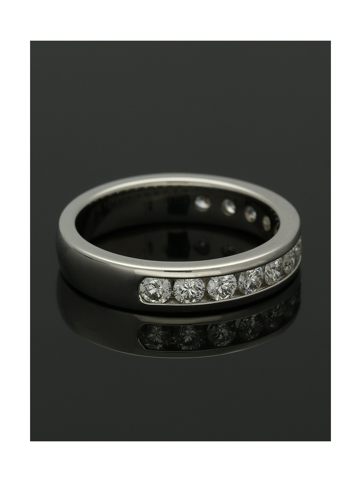Diamond Half Eternity Ring 0.75ct Round Brilliant Cut in Platinum