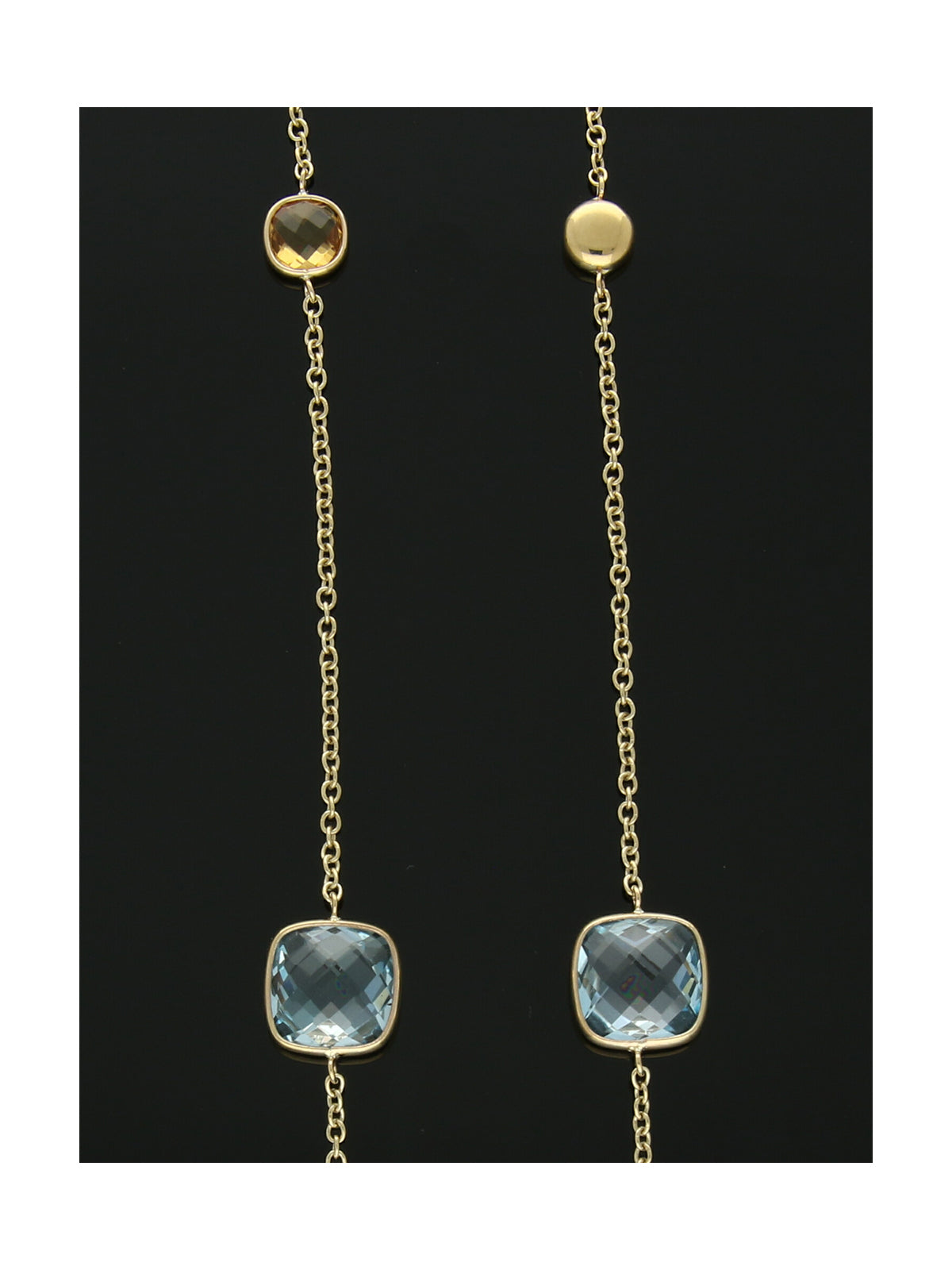 Multi Stone Bead Necklace in 9ct Yellow Gold