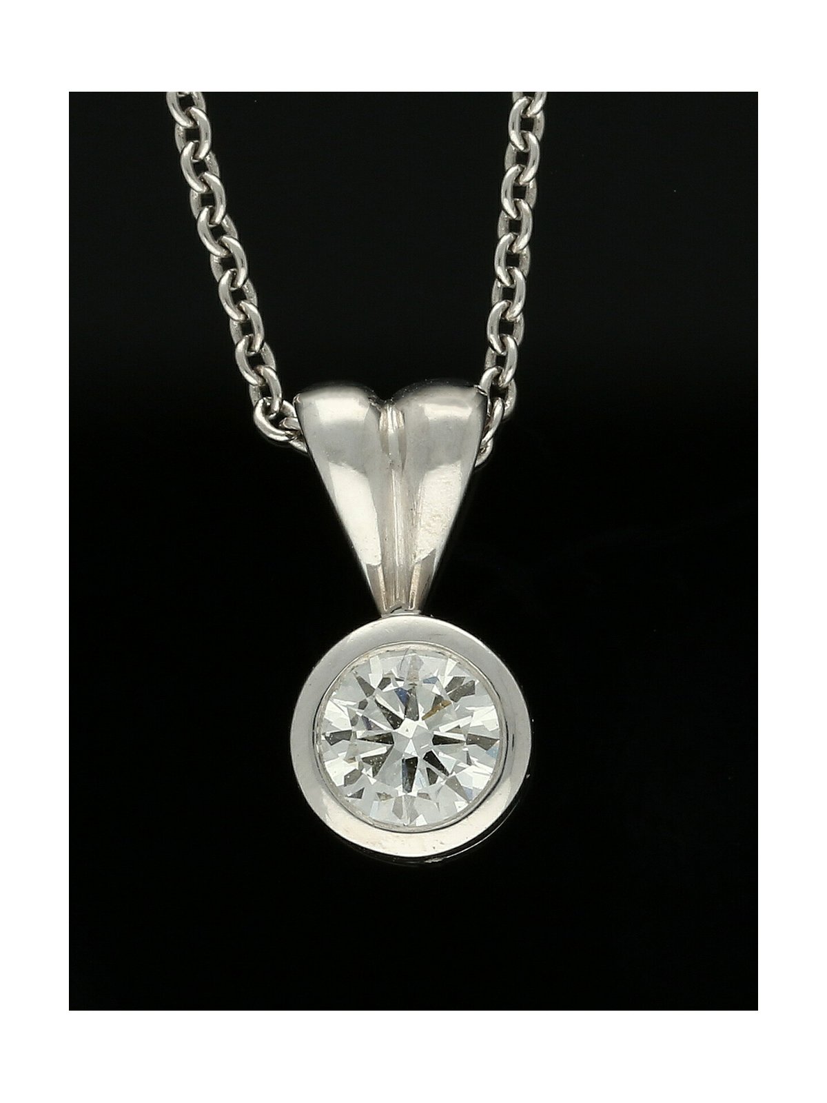 Diamond Solitaire Pendant "The Diana Collection" 0.30ct Round Brilliant Cut in 18ct White Gold