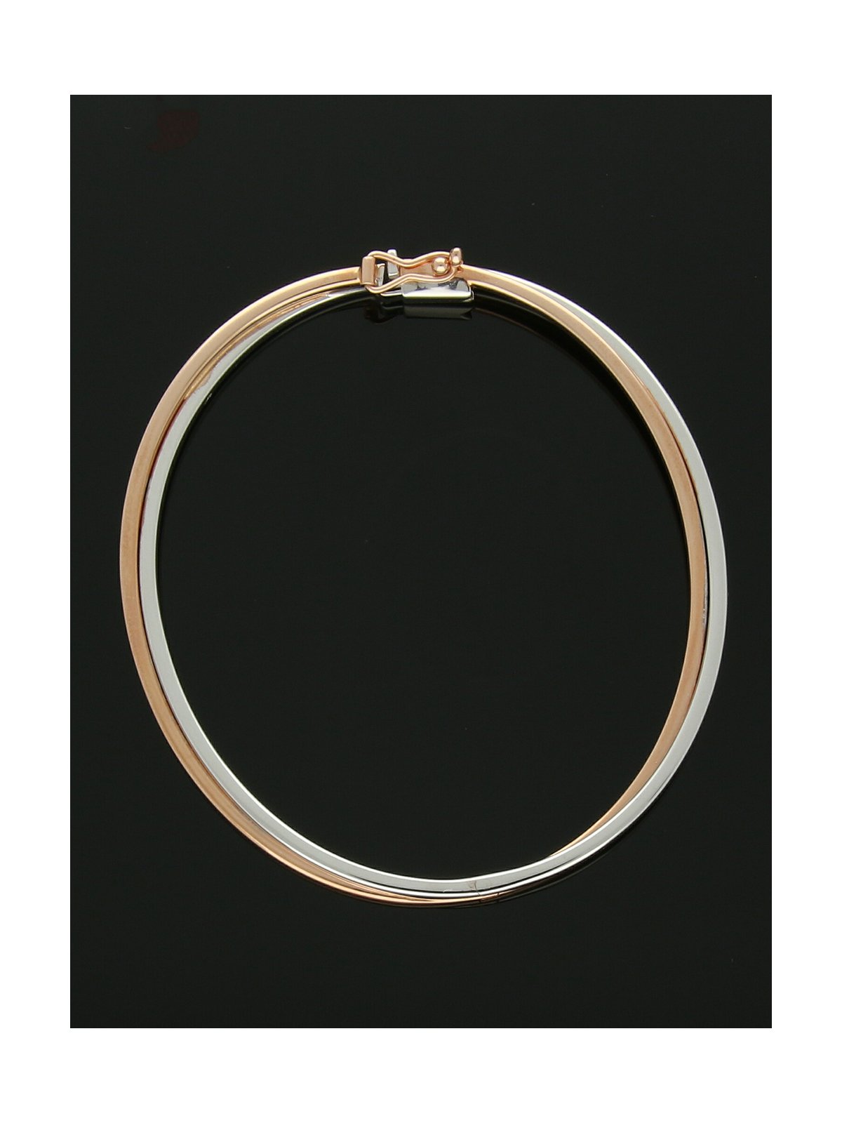 Crossover Bangle in 9ct Rose & White Gold