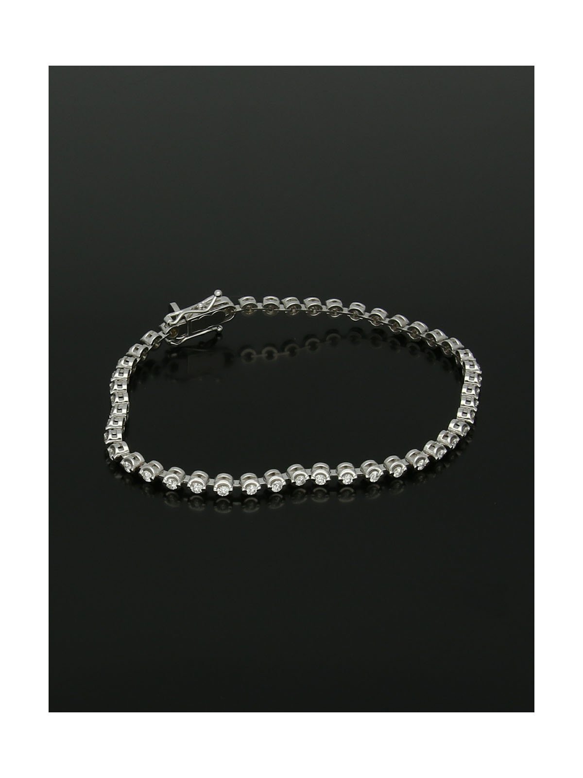 Diamond Set Line Bracelet 1.00ct in 18ct White Gold