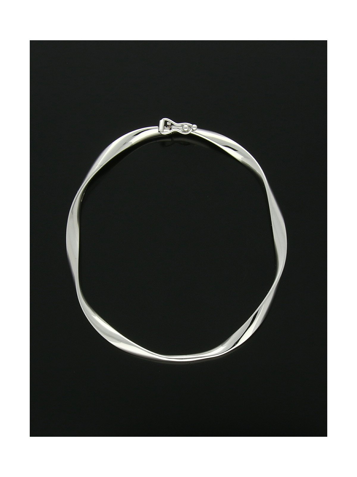 Twist Hinged Bangle in 9ct White Gold