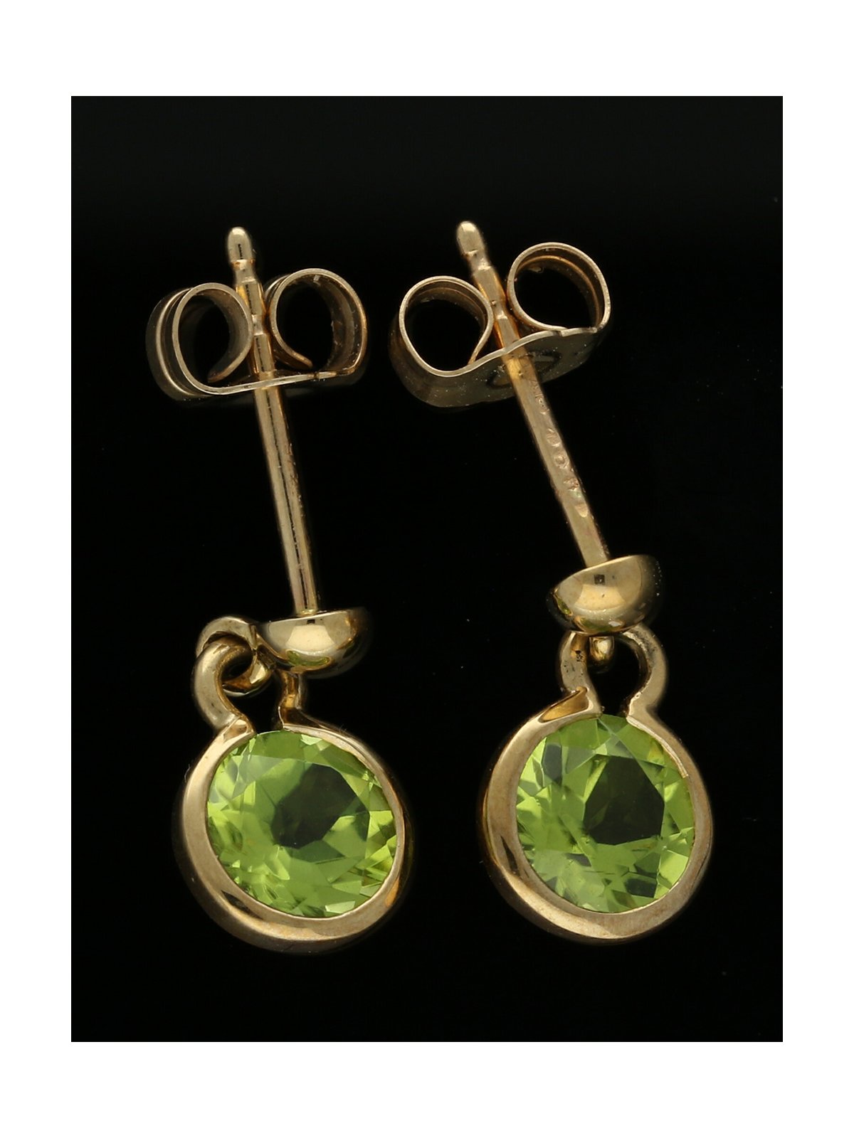 Peridot Drop Earrings in 9ct Yellow Gold