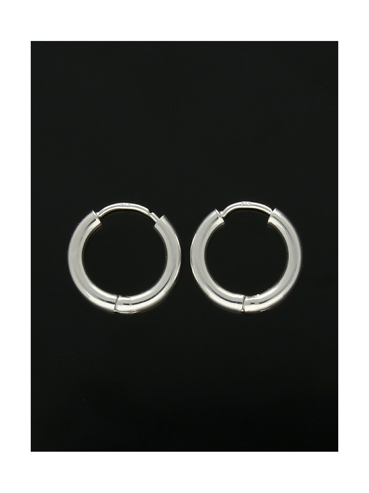 Huggie Hoop Earrings 15mm in 9ct White Gold