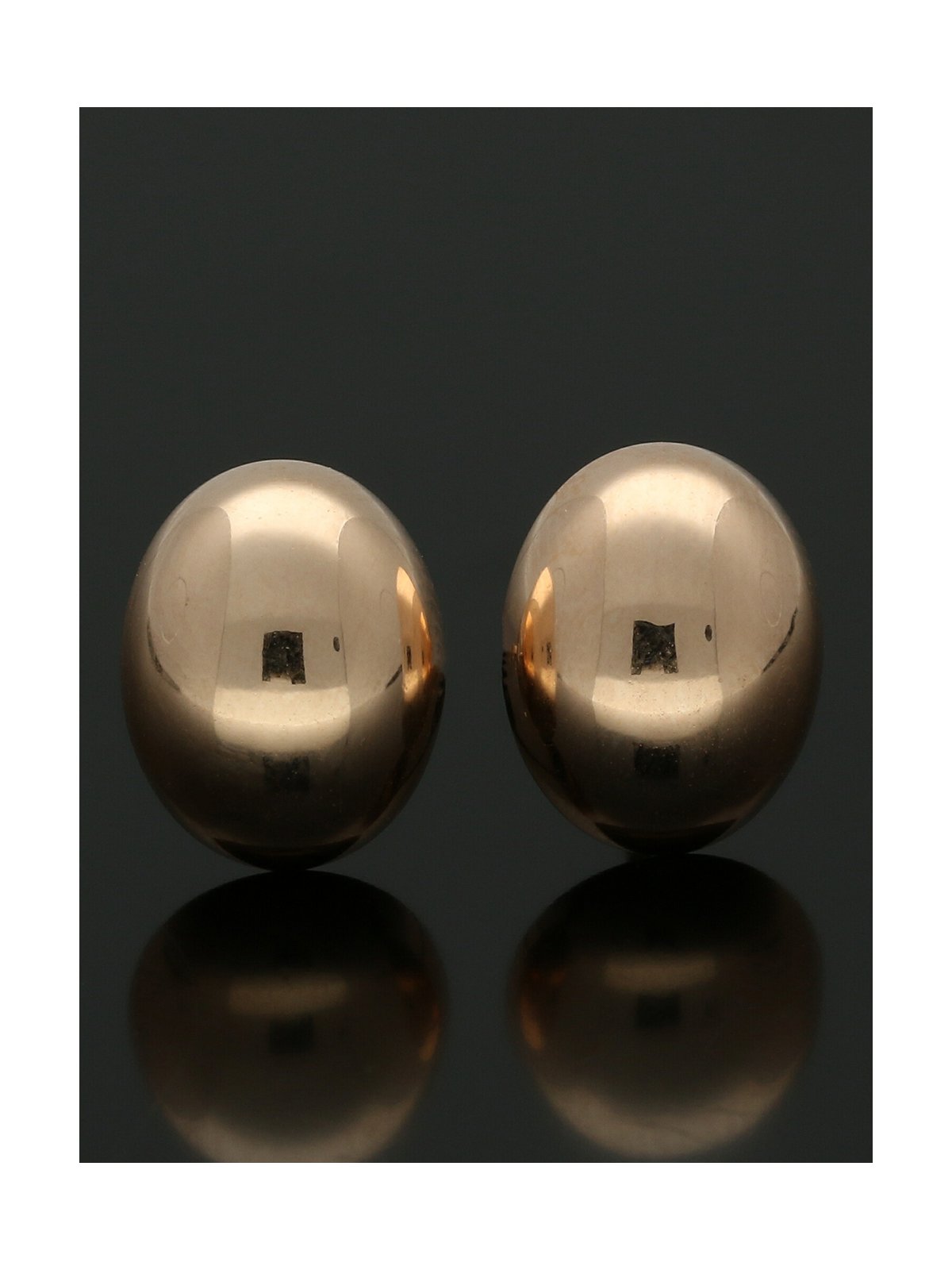 Polished Oval Stud Earrings 9.5x7.5mm in 9ct Rose Gold