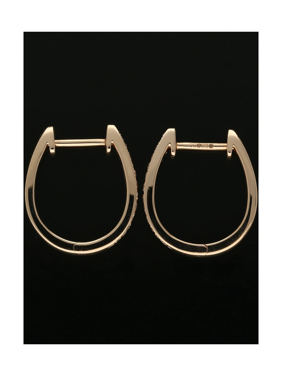 Diamond Graduating Hoop Earrings in 9ct Rose Gold