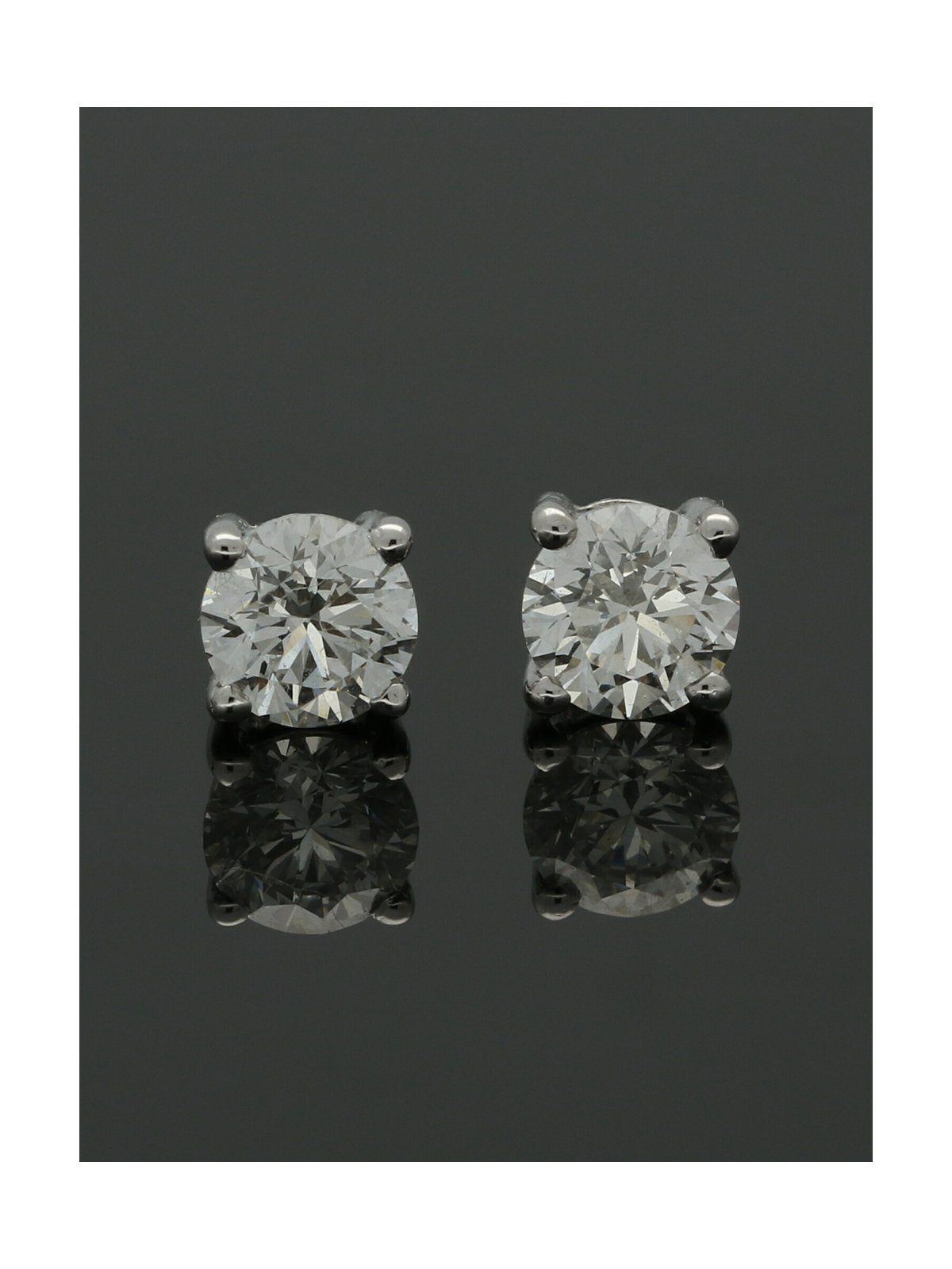 Diamond Solitaire Stud Earrings "The Catherine Collection" 0.70ct Round Brilliant Cut in 18ct White Gold