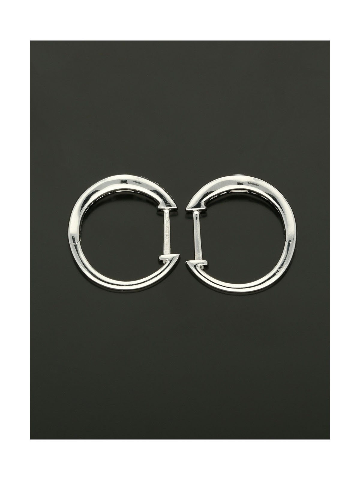 Diamond Channel Set Hoop Earrings with Graduating Stones 0.50ct in 18ct White Gold