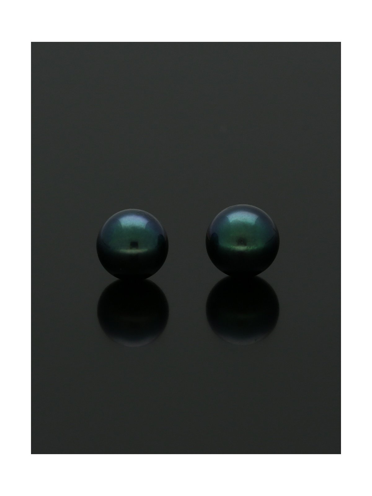 Black Pearl Stud Earrings 5mm in 9ct Yellow Gold