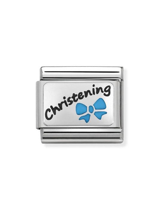 Nomination Classic Steel and Enamel Blue Christening Charm 330208-18