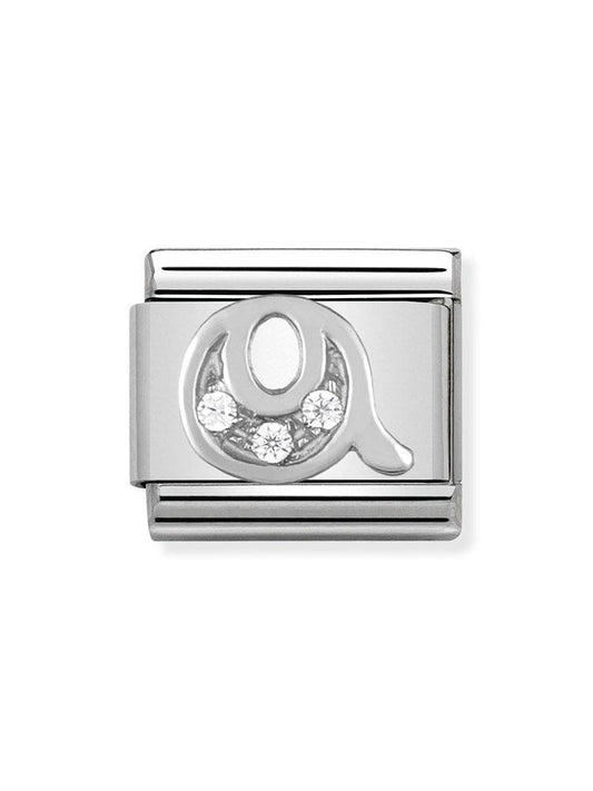 Nomination Classic Steel and Zirconia Letter Q Charm 330301-17