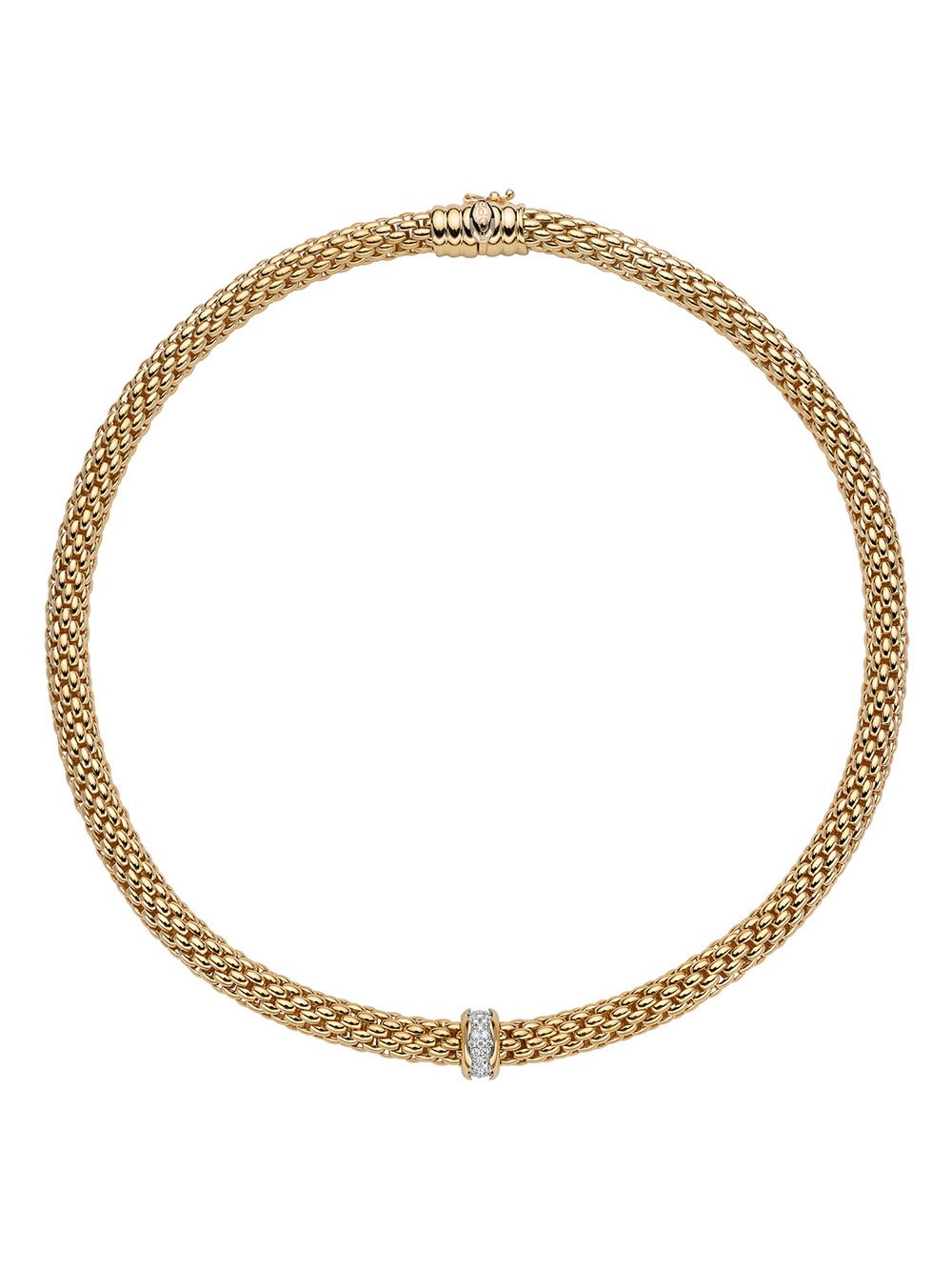 Fope Love Nest Necklace in 18ct Yellow Gold with Diamonds