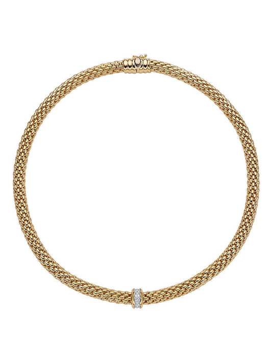 Fope Love Nest Necklace in 18ct Yellow Gold with Diamonds