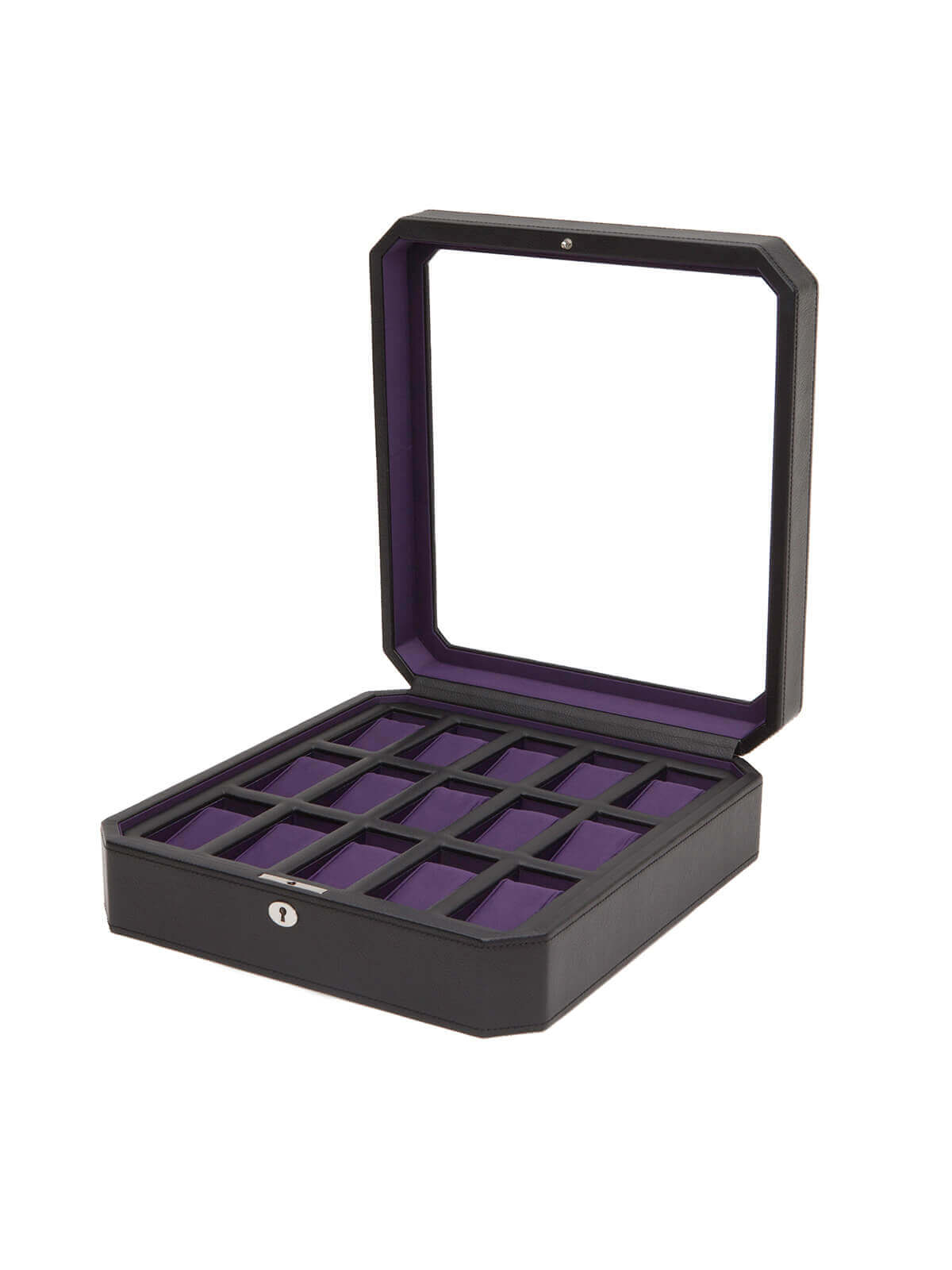Wolf Windsor 15 Piece Watch Box - Black & Purple 458503
