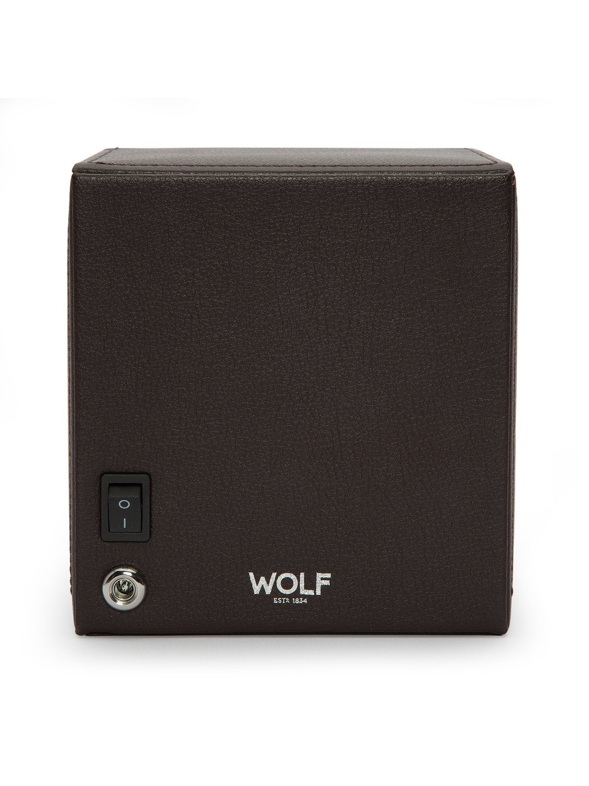 Wolf Cub Single Watch Winder with Cover in Brown 461106