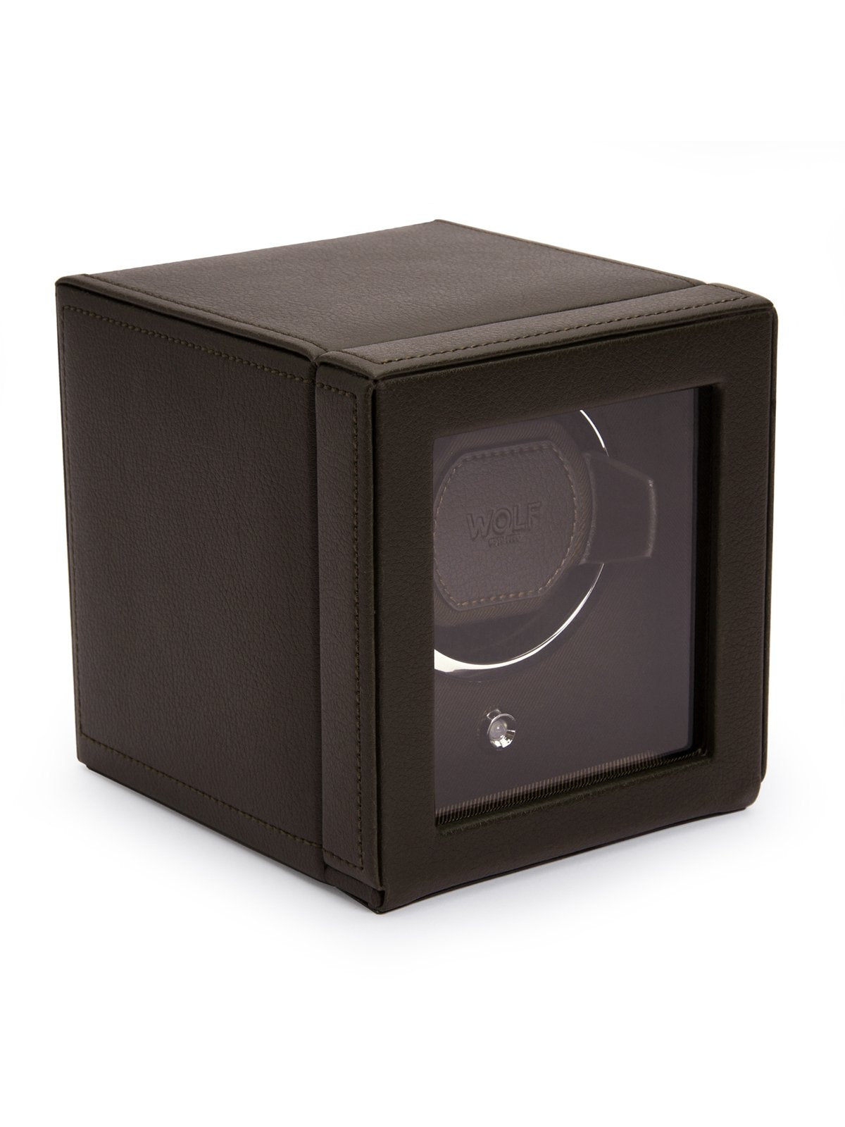 Wolf Cub Single Watch Winder with Cover in Brown 461106