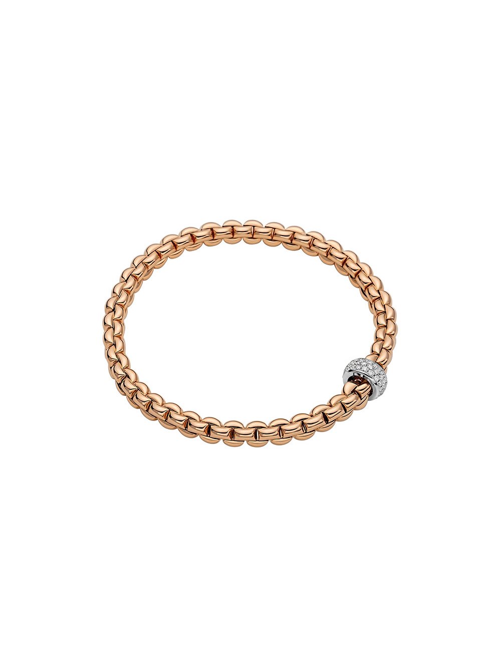 Fope Eka Bracelet in 18ct Rose Gold with Diamonds
