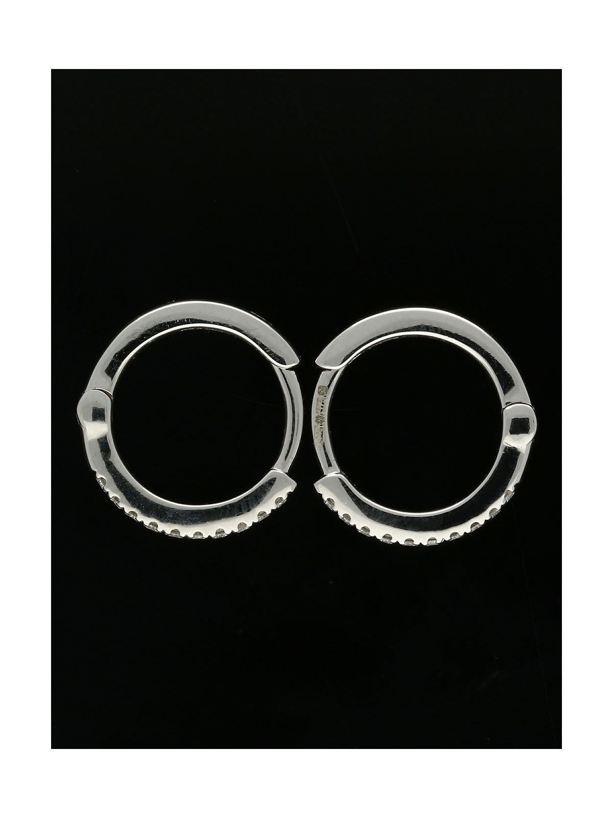 Diamond Hoop Earrings 0.10ct Round Brilliant Cut in 9ct White Gold