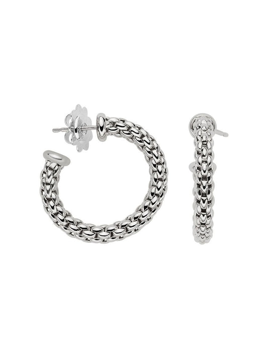Fope Essentials Hoop Earrings in 18ct White Gold