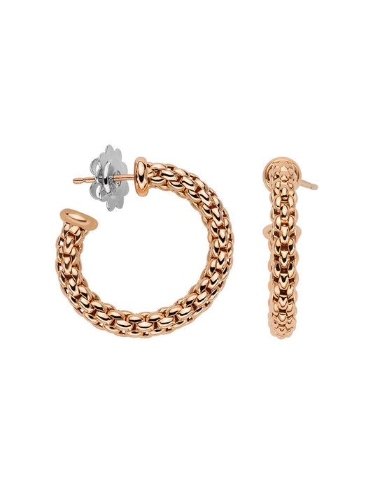 Fope Essentials Hoop Earrings in 18ct Rose Gold