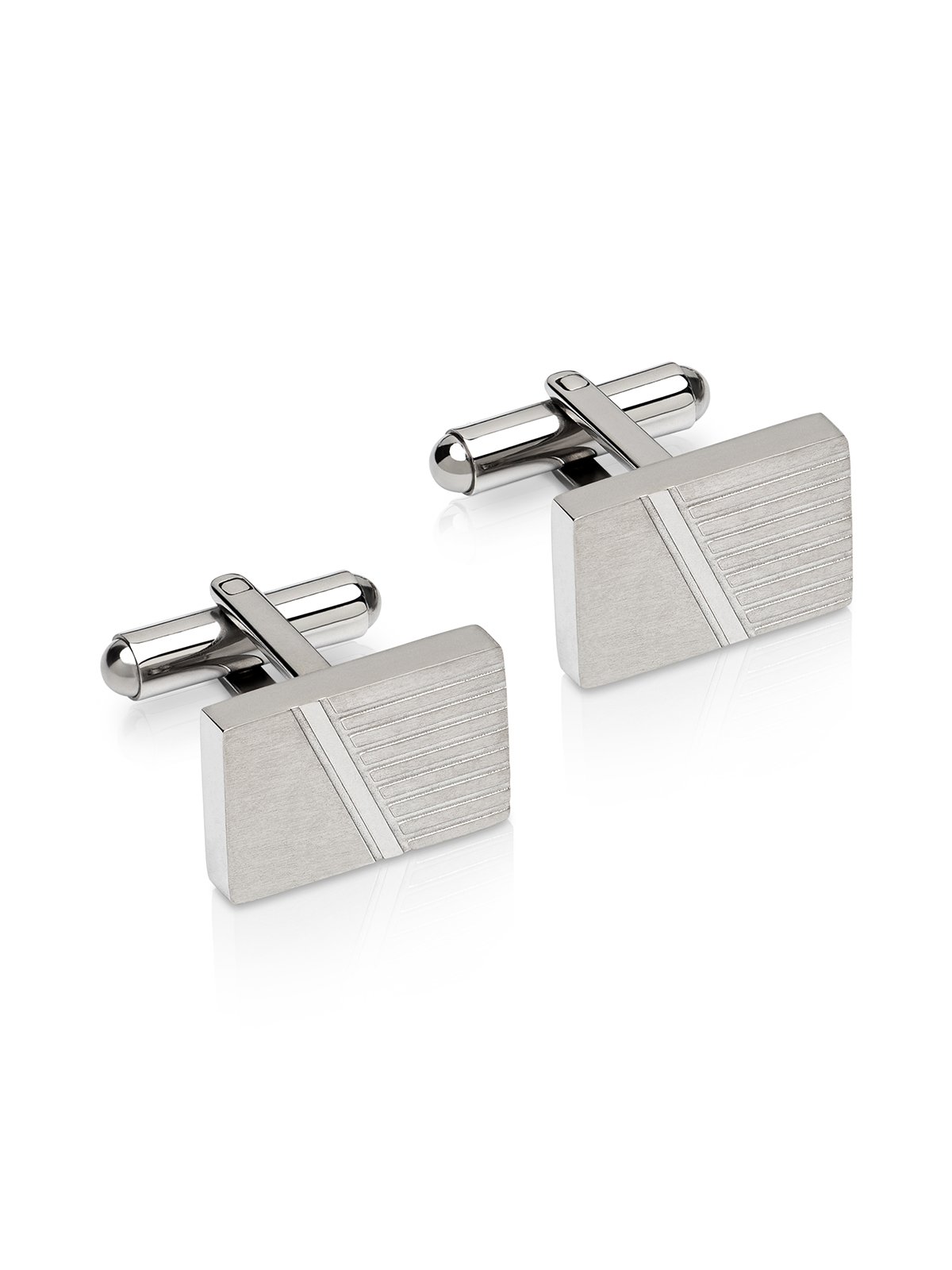 Unique & Co. Steel Striped Cufflinks