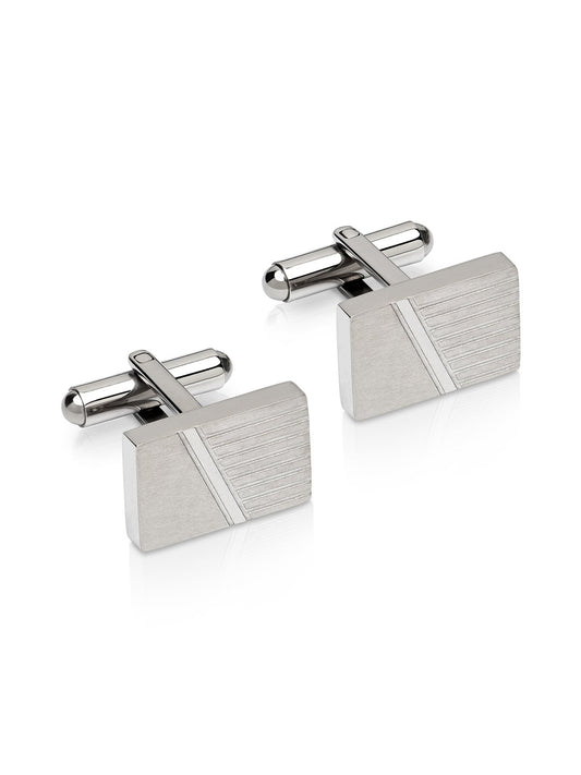 Unique & Co. Steel Striped Cufflinks