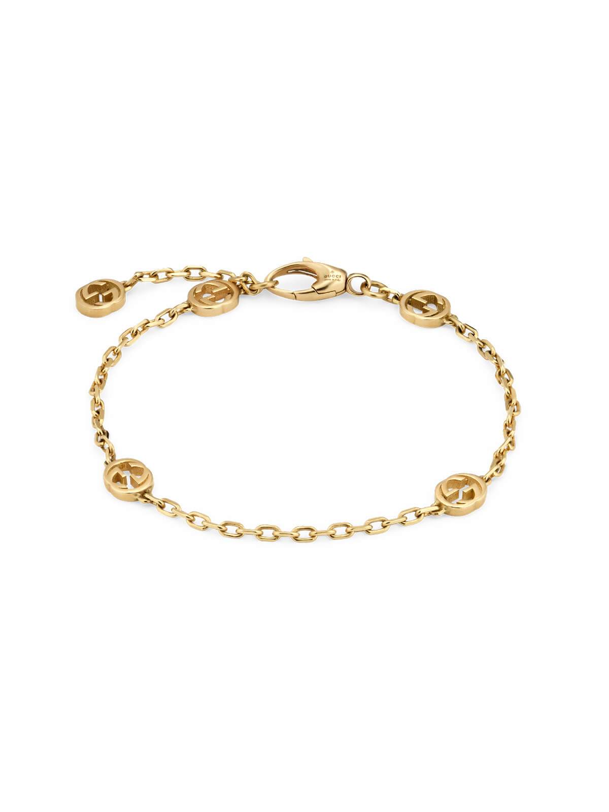 Gucci Interlocking 18ct Yellow Gold Bracelet 17cm