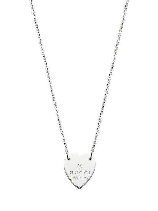 Gucci Trademark Heart Silver Necklace
