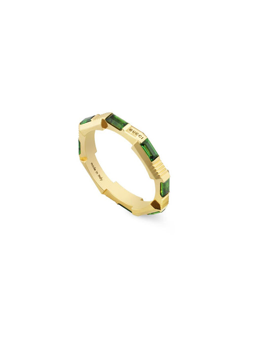Gucci Link to Love Tourmaline & 18ct Yellow Gold Ring - Size 14 *Ex-Display*