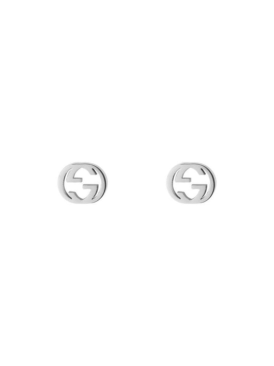 Gucci Interlocking 18ct White Gold Stud Earrings