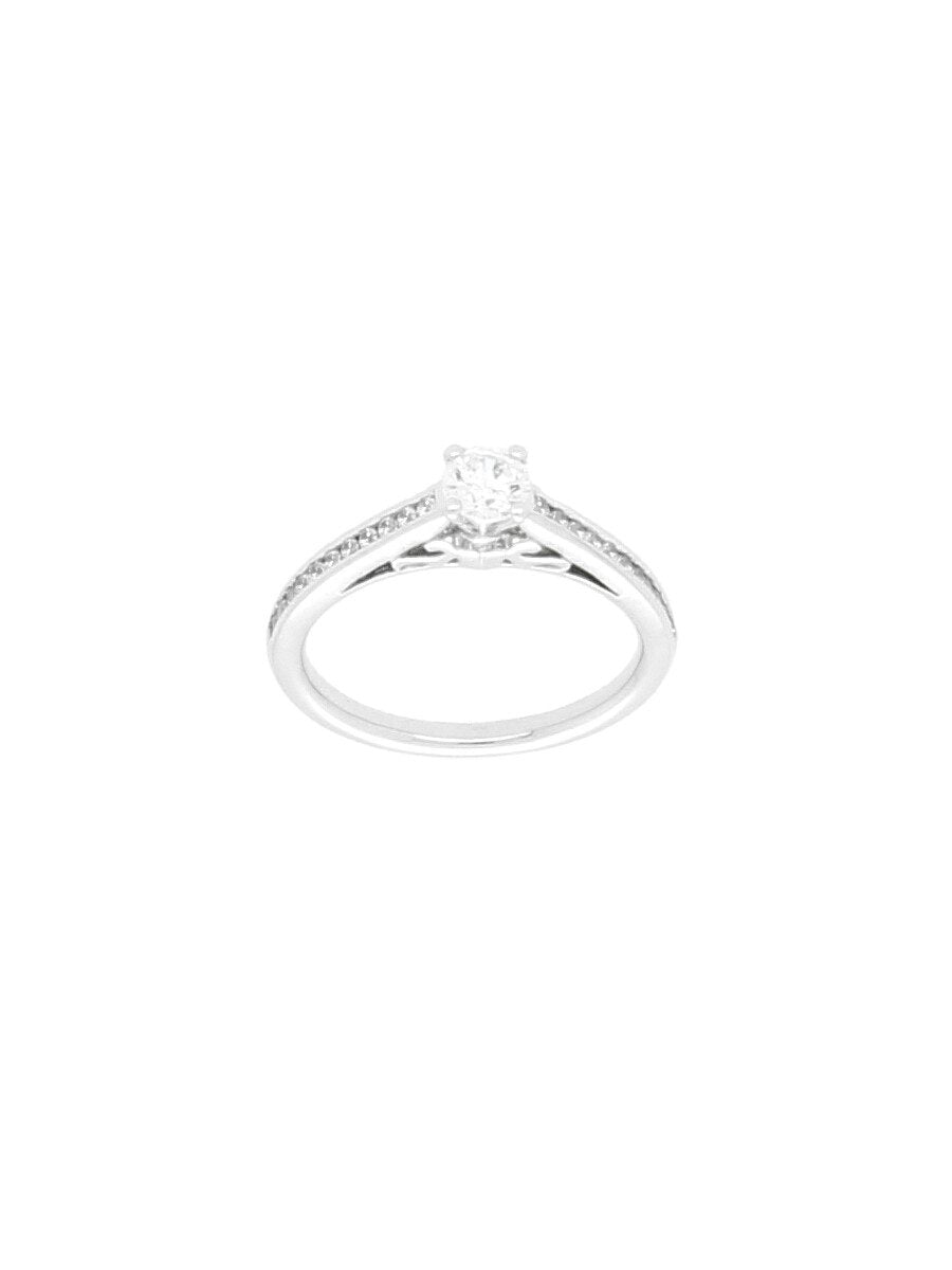 Silver & Cubic Zirconia Ring with Zirconia Set Shoulders