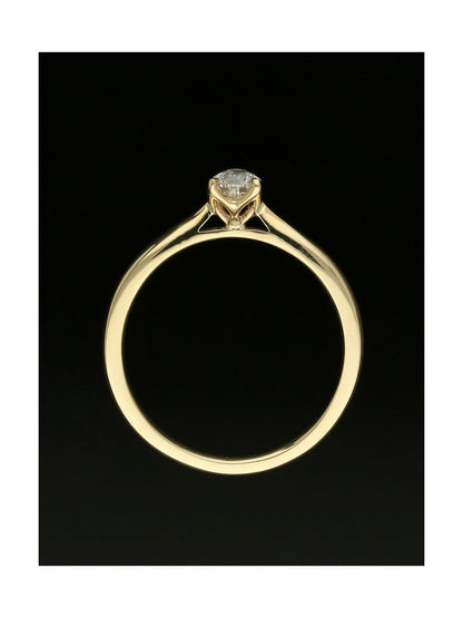Diamond Solitaire Engagement Ring 0.30ct Certificated Pear Cut in 9ct Yellow Gold