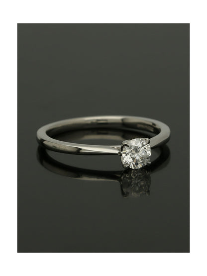 Diamond Solitaire Engagement Ring 0.37ct Certificated Round Brilliant Cut in 9ct White Gold