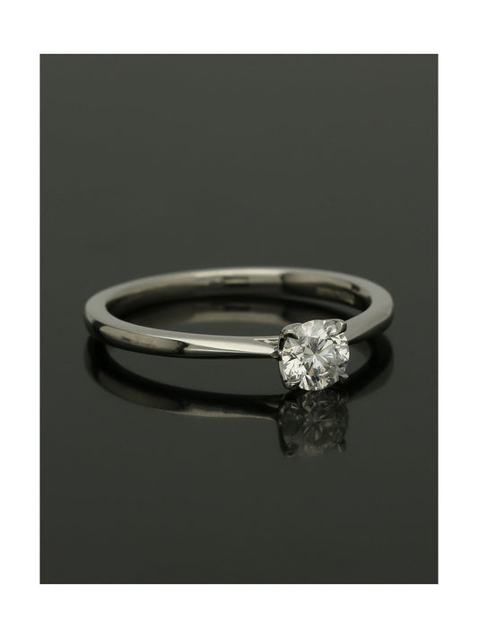 Diamond Solitaire Engagement Ring 0.37ct Certificated Round Brilliant Cut in 9ct White Gold