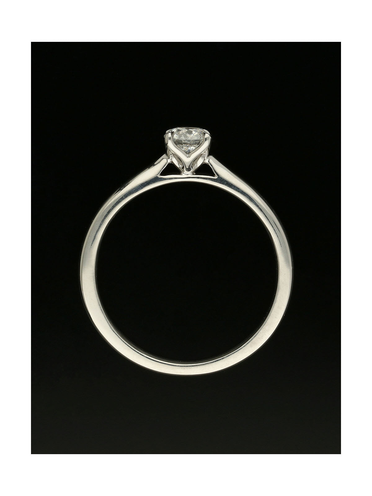 Diamond Solitaire Engagement Ring 0.37ct Certificated Round Brilliant Cut in 9ct White Gold